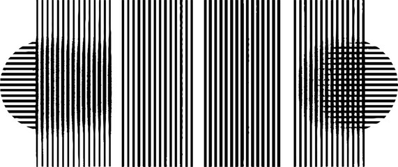 Poster - geometric alignment of rectangular engravings in abstract art composition