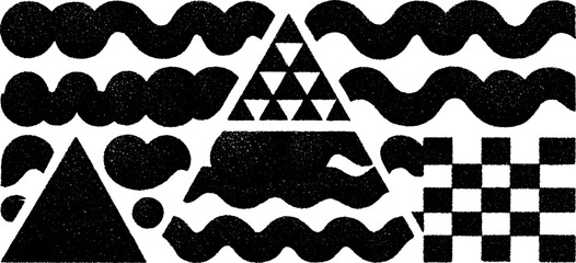 Poster - geometric patterns and shapes with bold dots and checkerboard design for visual prints