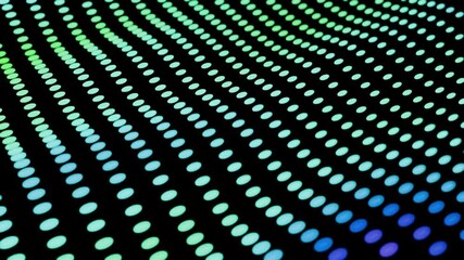 Poster - motion graphics design abstract background circle dot net waving colorated mesmerazing movements in looping