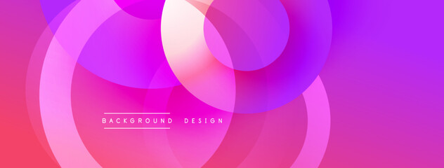 Poster - Abstract vibrant background. Overlapping circles create dynamic pink, purple, blue gradients. Modern design element for digital projects.