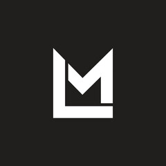 Leinwandbilder - LM or ML minimal logo design vector.
