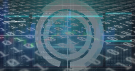  - Image of data processing and circles on black background
