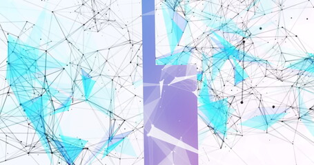 Poster - Image of moving shapes on white background