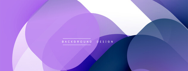 Aufkleber - Abstract fluid shapes overlap, creating purple, white, blue gradients. Modern design element for backgrounds, presentations.