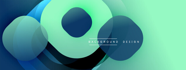 Poster - Abstract fluid shapes overlap, creating dynamic teal, blue gradients. Modern design element for backgrounds, presentations.