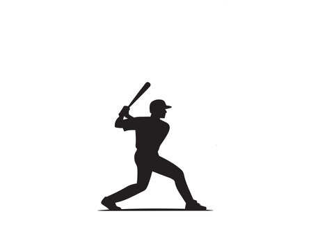 A baseball silhouette with a simple, understated design set against a white background Simple