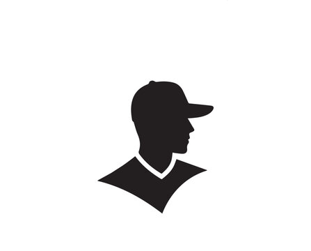 A baseball silhouette with a simple, understated design set against a white background Simple