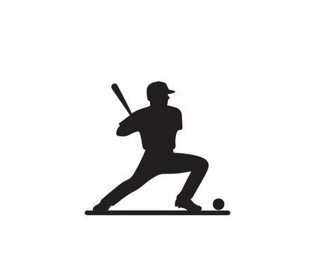 A baseball silhouette with a simple, understated design set against a white background Simple