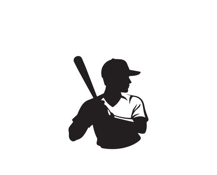 A baseball silhouette with a simple, understated design set against a white background Simple