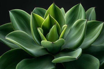 Poster - Vibrant green succulent plant with intricate leaf patterns thriving in a serene indoor environment