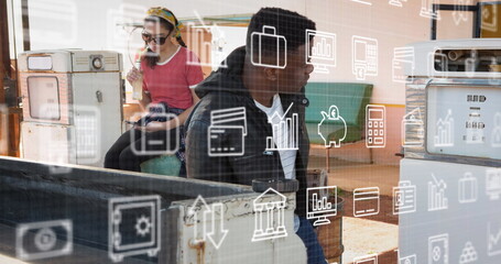 Poster - Image of data processing over warehouse