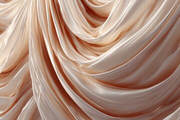 Poster - Soft flowing fabric draped elegantly creating a serene and sophisticated appearance in a warm light setting