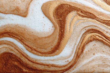 Poster - Elegant swirling patterns of golden and beige hues on a textured surface showcasing artistic craftsmanship
