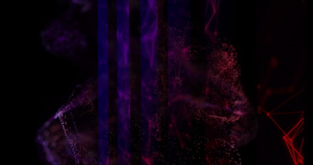 Poster - Image of moving shapes on black background