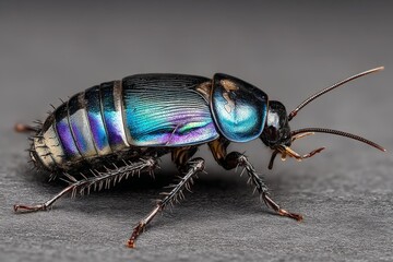 Poster - Close view of a colorful insect displaying iridescent patterns in a natural setting during daylight hours