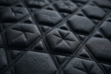 Aufkleber - Close-up view of textured black material with geometric patterns showcasing modern design elements in detail