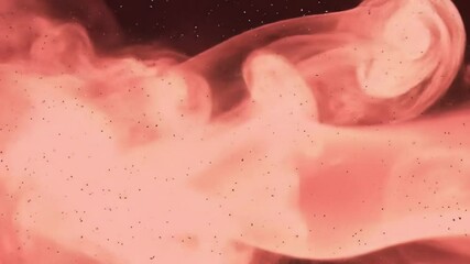 Poster - Red smoke swirls and dances across a dark background with sparkling particles elegantly.