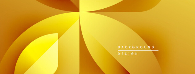 Aufkleber - Abstract golden waves create dynamic flow. Gradient shades offer visual depth, modern aesthetic. Minimal text complements design.
