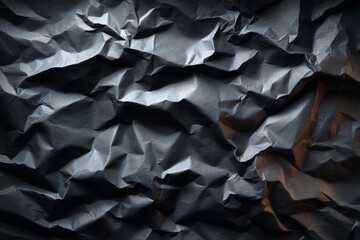 Aufkleber - Textured black crumpled paper background showcasing intricate folds and shadows for creative design
