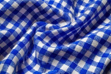 Aufkleber - Bright blue and white checkered fabric creates a stylish and cozy atmosphere for home decor and gatherings