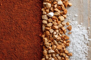 Poster - Spices and salt arranged in distinct patterns showcasing textures and colors in a culinary setting
