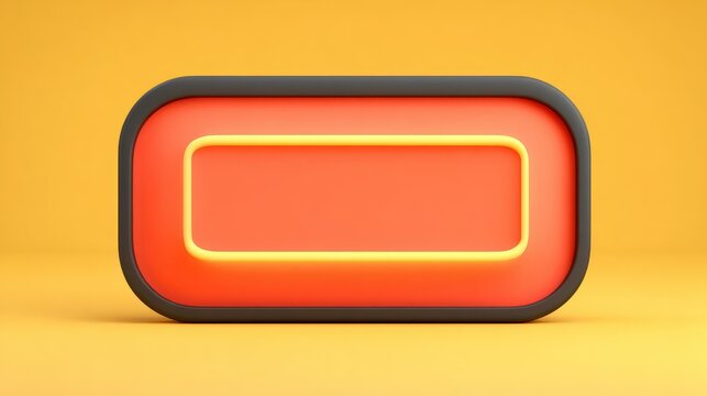 Modern Orange Rectangle Frame with Yellow Badge