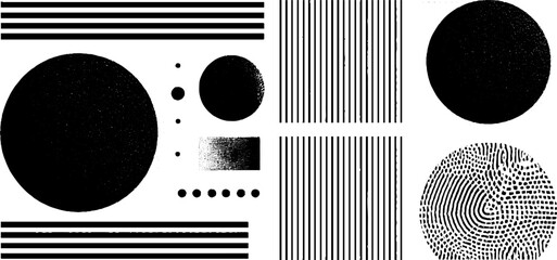 Poster - Engraved geometric shapes and patterns for design and decoration