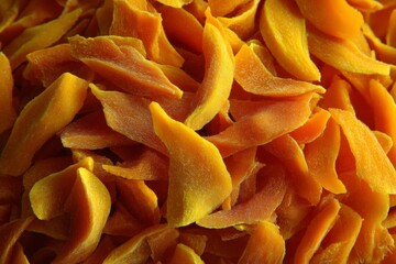 Aufkleber - Dried mango slices display in vibrant colors and textures at a local market during daylight hours