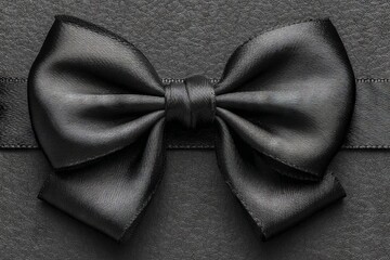 Aufkleber - Elegant black bow on textured background for gift wrapping or decoration purposes