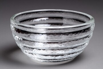 Poster - Glass bowl with textured surface placed against a dark background showcasing craftsmanship in kitchenware design