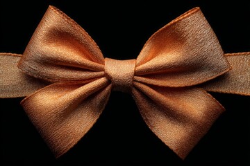 Aufkleber - Beautiful orange satin bow displayed against a black background for elegant decoration