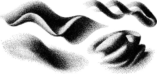 Poster - engraved abstract zigzag shapes and scatter patterns for graphic design