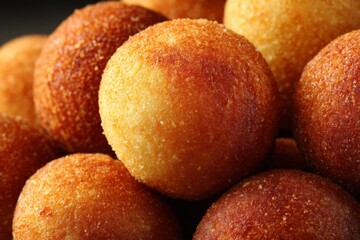 Poster - Delicious homemade golden-brown fried dough balls served in a cozy kitchen setting