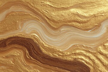Poster - Abstract art featuring swirling gold and brown textures creating a luxurious visual experience