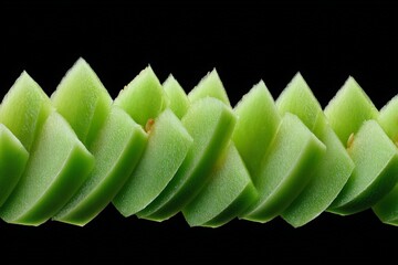 Poster - Slices of green melon arranged in an artistic pattern against a dark background