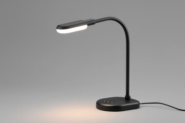 Aufkleber - Modern black desk lamp with adjustable arm and soft light for reading or working in a minimalist setting