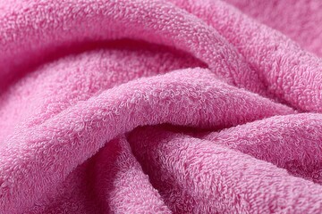 Poster - Soft pink towel draped elegantly showcasing texture and color in a cozy setting
