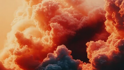 Aufkleber - A plane flying through a cloudy sky with white puffy clouds and blue horizon