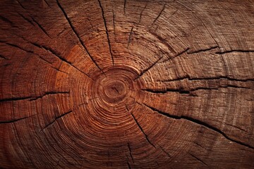 Poster - Wooden tree ring detail showcasing natural patterns and textures in a rustic setting
