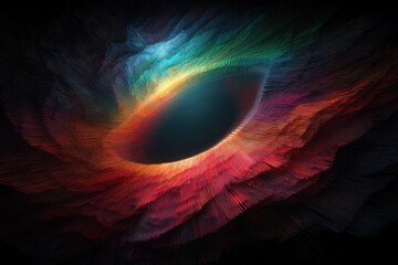 Fototapete - An abstract and colorful swirl background pattern, showcasing a vibrant spectrum of colors with a central dark vortex, perfect for modern and artistic themes.