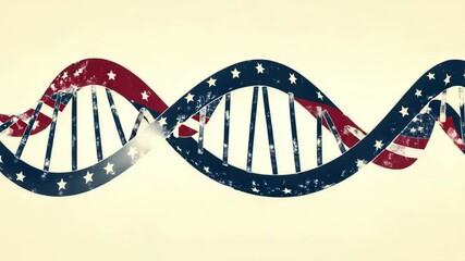 Poster - Illustration of a double helix DNA structure, showing two complementary strands twisted together