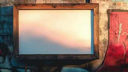 Poster - A picture frame hangs on the side of a wall, showcasing a decorative element in home decor