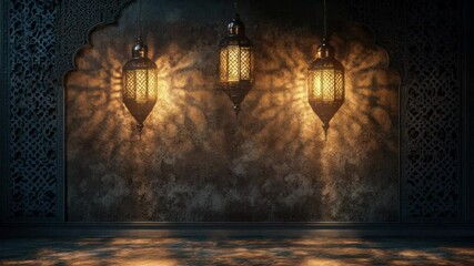 Aufkleber - Three lamps hanging from the ceiling in a modern room