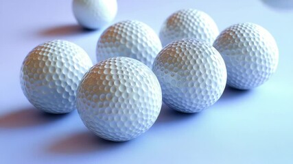 Poster - A collection of white golf balls placed on a blue background