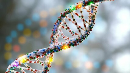 Poster - A microscopic view of two DNA strands intertwined