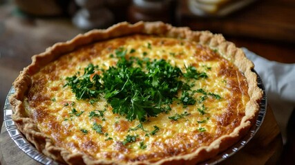 Poster - A close-up shot of a delicious-looking pie on a table