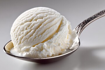 Poster - Creamy vanilla ice cream served in a silver spoon, highlighting the smooth texture and rich flavor experience
