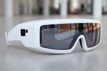 Poster - Smart glasses showcasing innovative technology and sleek design in a modern environment