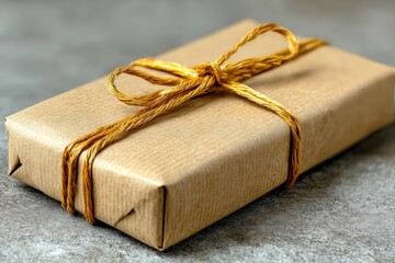 Poster - Gift wrapped in brown paper with twine displayed on a textured surface