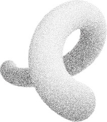 Poster - Abstract gradient shape. 3D lines and wavy element. Fluid organic grainy design with sandy texture. Swoosh stipple spiral. Twisted dotted trendy dynamic curved element